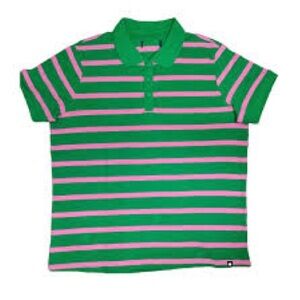 NWT SIZE XL PIOMBO  Women's Green and Pink Striped Tunic